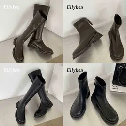 Boots Eilyken Round Toe Women Boots Soft PU кожаная кожаная платформа для ботинок мода весенняя зимняя молния женская обувь 220913