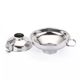 Stainless Steel Tools Wide Throat Canning Funnel Beans Jam Food Hopper Filter Leak Wide-Mouth Can Oil Wine Kitchen Cooking Tool SN206