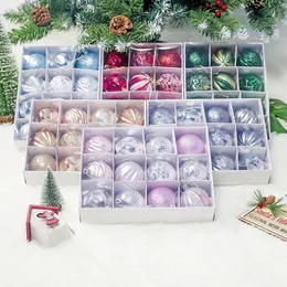 クリスマスデコレーション12pcsプラスチック明るい色のボール飾り6cmハングペンダントボール屋内年の木の装飾家の装飾