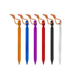 18 cm Prismatische Outdoor Zelt Nagel Aluminium Legierung Pfahl Seil Camping Ausrüstung Boden Heringe Camping Zubehör MJ1106