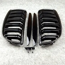 Para węglowa kratka siatki dla BMW 3 serii E90 ABS podwójna linia błyszcząca/m kolorowy samochód nerkowy Grille Grille 2005-2007