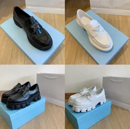 디자이너 여성 로이 퍼 캐주얼 신발 가죽 신발 플랫폼 스니커즈 여성 모노리스 블랙 클라우드 버스트 야외 클래식 트라이앵글 P 로퍼 특허 매트 먼지 가방