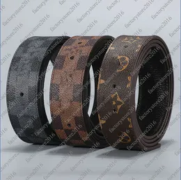 Marca de luxo Black Genuine Leather Belts For Men Women V Letters Classic Lattice Grid Flower Designer Belt Black Brown
