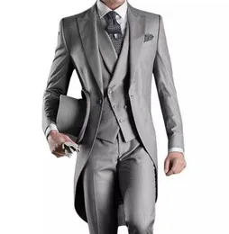 2019 مخصص العريس Tuxedos Gray Groomsmen Man Men039S دعاوى الزفاف سترة سترة زفاف.