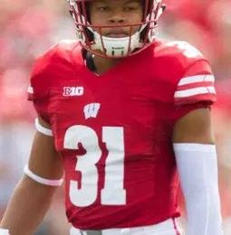 كرة القدم المخصصة NCAA Wisconsin Badgers Titus Toler مخيط كرة القدم Jersey 5 Graham Mertz 50 Logan Brown Jack Sanborn Jalen Berger أي اسم Nu