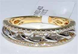 Jóias de ouro de 14k de 14k 2 anéis de diamante para mulheres Anilos Bague Bizuteria Bague Jóia Bijoux femme 14 K Caixa de anéis de ouro 213840921