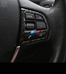 Adesivo de fibra de carbono Bot￵es do volante Tampa da moldura Tampa de moldura para BMW 34 S￩rie 3GT F30 F31 F34 201318 Acess￳rios de estilo de carro2165397