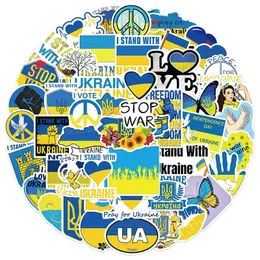 Adesivos infantis de brinquedo 1050pcs azul Amarelo Ucrânia Paz nacional bandeira nacional mala -a -intencionação laptop skateboard brindes 221115