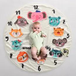 Baby Milestone Blanket Print Flower Creative Soft Reconborn Wrap Swadling Moda Milestone Blankets Penários de fotografia RRA546