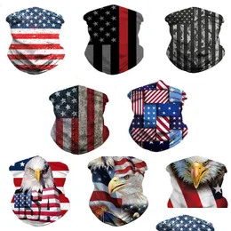 Украшение вечеринки US Flag Scarf 3D MACK PARTEAR DECERART для мужчин Женщины шарфы для повязки на голову спортивные головные шарфы моют