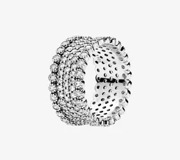 Женские полные CZ Diamond Waded Ring Sparkling Summer Diwelry для Pandora Real 925 Sterling Silver Rings Set с оригинальной коробкой High6744088