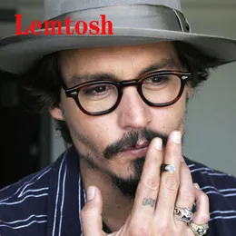 선글라스 프레임 광학 안경 프레임 남성 남성 여성 Johnny Depp Lemtosh Vintage Glasses 컴퓨터 아세테이트 스펙터클 프레임 남성 클리어 렌즈 T2201114