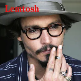 Montature per occhiali da sole Montature per occhiali da vista Montature per occhiali da vista Uomo Donna Johnny Depp LEMTOSH Occhiali vintage Computer Montatura per occhiali in acetato per uomo Lente trasparente T2201114