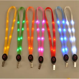 LED -Spielzeug LED -Leuchte Lanyard Key Chain ID Keys Halter 3 Modi blinken Hangeseil 7 Farben OOA3814 DROP -Lieferung Spielzeug Geschenke Light Dhxgz