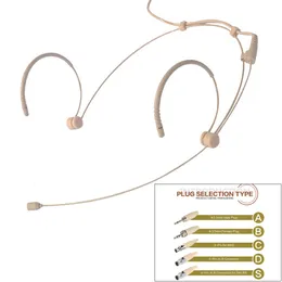 Microfoni Beige Double Earhook Headset Mic 35mm 3 Pin 4 Pin XLR Plug Headworn Microfono Portatile Audio Video 221115
