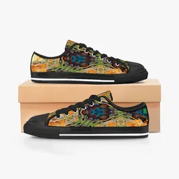 GAI Mens Sapatos Personalizados Tênis Pintura À Mão Lona Mulheres Moda Preto Verde Baixo Corte Respirável Caminhada Jogging Trainers