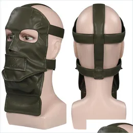 Maski imprezowe Maski Riddler Cosplay Lateks Maski Kask Hełm Maskarada na Halloween Costume Props 220715 Drop dostaw