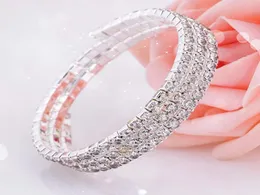 Fashion Crystal Bridal Bracelet barato em estoque Rhinestone Wedding Acessórios de uma peça Silver Factory Jóias de noiva4476757