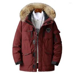 Herren-Daunenjacke, große, lockere Entenjacke, dicker Mantel, winddicht und warm, für den Winter 5858