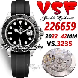 2022 V3 SV226659 3235 VSA3235 Outomatic Mens Watch 3D Ceramic Bezel Black Dial SS 904L Stainless Steel Case Oysterflex Rubber Strap Super Edition Eternity Watches
