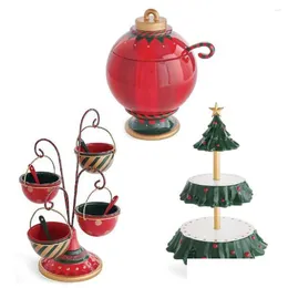 Christmas Decorations Christmas Decorations Snack Stand Food Serving Tray Cupcake Holder Bowl Table Rack Party Drop Delivery Home Ga Dhgpk