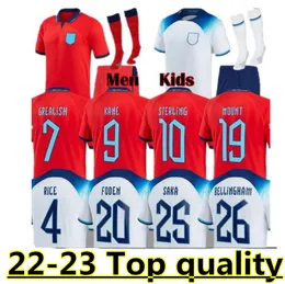 2022 Soccer Jersey England 23 22 Kane Foden Sterling Mount Rashford Sancho Maguire Grealish 2022 Football Shirts Men Kids Kit Uniforms Bellingham Saka 666