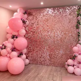 Party Decoration Rose Gold Rain Curtain Background Cloth Birthday Party Decor Shimmer Walls Backdrop Wedding Partys Decors Sequin Wa Dhsrq