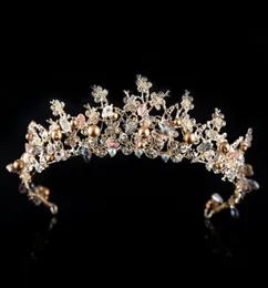 تيجان الزفاف الزهور العروس كريستال تيارا الأميرة تاج الزفاف Tiaras Hairbands Baroque Dress Party Tiaras Hair Jewelry Accessor8166368