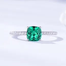 Diaspore Ädelstensringar för kvinnor Flickor Solid 925 Sterling Silver Bröllopsförlovningsring Topaz Emerald Safir Ring
