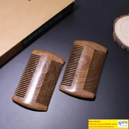 Pettine vintage in legno di sandalo Pettine in legno di sandalo con filo d'oro Pettini per barba fatti a mano per le donne Dente di legno naturale