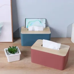 Storage Bottles Creative Home & Living Table Decoration Wood Napkin Paper Boxes Cover Holder Case Wooden Tissue Box