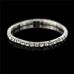 New Bracelet Armreif Luxus leuchtend wei￟er Strassgrangs f￼r Frauen Braut 12345 Reihen Fashion Elegant Elastic Wedding BRAC6956847