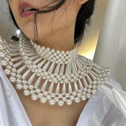 H￤nge halsband sexiga kvinnors p￤rla kroppskedja bh sjal mode justerbar storlek axel toppar br￶llop kl￤nning p￤rlor smycken smycken
