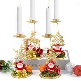 Decorações de Natal Navidad Xmas Candled Tree Tree Candlestick Table Ornament para jantar de festa de ano