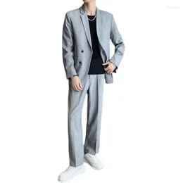 Abiti da uomo maschile da uomo 2 pezzi in forma slim pezzi blazer a petto singolo e pantaloni da ballo di colore solido smoking uomo matrimonio 2022 abbigliamento design