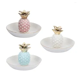 Jewelry Pouches Porcelain Ceramic Tray Ananas Dish Key Trinkets Ring Holder Home Decor Plate