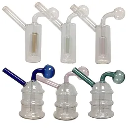 Bubbler Oljebrännare Glas Perkolator Diffusor Vattenpipor Vattenpipor Vattenpipor Bubblare Återvinningsfilter Mini Bärbar Rökanordning