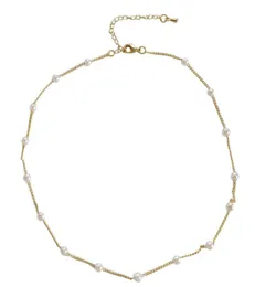 Duoying oem collier de perles yeni tasarım kadın altın kaplama doğal zarif inci kolye6281744