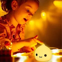 Luzes noturnas Silicone 7 cor de água LED Drop Room Decoração Lâmpada de cabeceira Presente para namorada Toys noturno Toys crianças