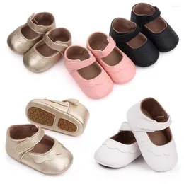 Primeiros caminhantes sapatos de bebê infantil menina nascida princesa não deslizamento sólido