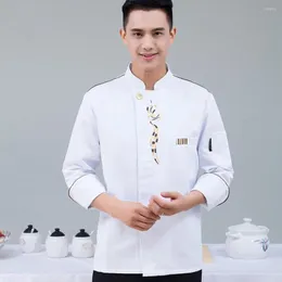 Camicie casual da uomo Cappotto da chef unisex professionale Giacca da uomo da uomo Collo alla coreana Servizio di ristorazione da forno senza elettricità Indossare la cucina