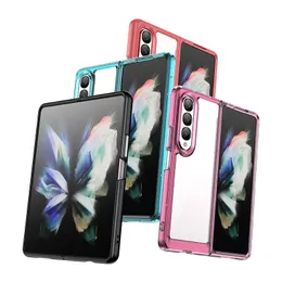Телефонные чехлы для Samsung Z Fold 6 5 4 3 5G красочные кик -стенд Shock -Resean Trugh Shield Cope Cover Funda