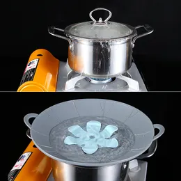 Multifunktionella verktyg Silikonlås Spill Stopper Anti Overflow Pot Cover Kitchen Gadgers Cooking Pot Lids Utensil ZXF 51