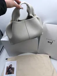 Grand petit sac à main de luxe léger français pour femmes, sacoche nuage en cuir, sacs portables pour femmes, boulettes