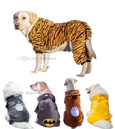 冬の犬アパレルコーラルベルベット犬の服4脚大きな犬のためのジャンプスーツ温かい柔らかい居心地の良いコートペットコスプレコスチュームパーティーフード付きスウェットシャツA455
