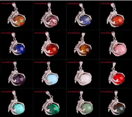 Dragon Claw Stone Natural Reiki Pendulum Pendants Amethyst Opal Crystal Quartz وغيرها سحر مطلي بالفضة Men Jewult Jewelry393107