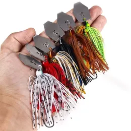 Yem cazibesi 1pcs balık avı 100mm 11g bıçak metal yem lastik etek ile yapay sallanma buzzbait jigging cazibe kaşığı pike 221116 için