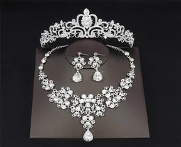 2018 Дешевые капля Скуд на свадебные украшения набор ожерелья корона Тиары Серьги для головного убора.