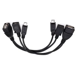 USB tipo A f￪mea para micro -macho host f￪mea adaptadora y Splitter Extens￣o Cabo de alimenta￧￣o para telefones celulares tablets