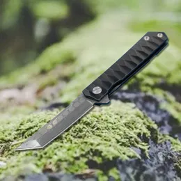 Offerta speciale R1125 Coltello chiudibile Flipper 67 strati VG10 Lama Tanto Point in acciaio Damasco TC4 Manico in lega di titanio Cuscinetto a sfere Coltelli a cartella ad apertura rapida